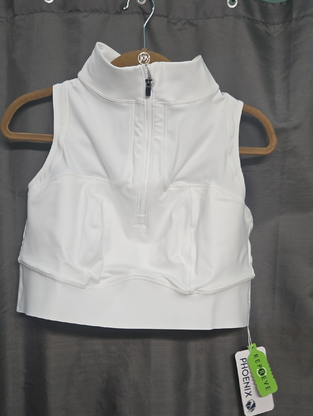 SALE! Phoenix White Sleeveless Zip-Front Crop Top - Sports Bra Like Top